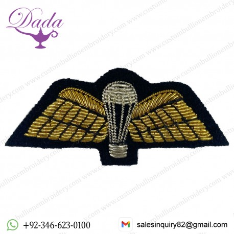 PARACHUTE & WINGS GOLD ON BLACK (MESS DRESS)