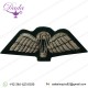 Parachute & Wings Silver On Rifle Green, Mess Dress Badge
