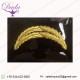 Cap Peak 2 Row Gold Metallic Thread Embroidered Oak Leaf