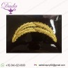 Cap Peak 2 Row Gold Metallic Thread Embroidered Oak Leaf
