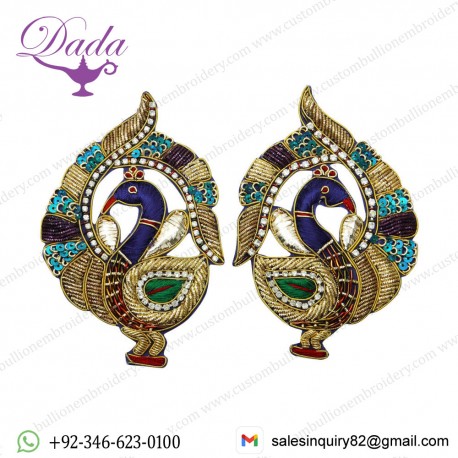 Craft Peacock Patch Appliques Embroidered Sewing Material Applique