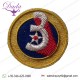 Us Third Army Air Force Hand Embroidered With Gold And Silver Wire Bullion On A Blue Circle Shaped