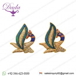 Foppish Mart Gorgeous Peacock Zardosi Work Patches, Motifs, Embroidered badges