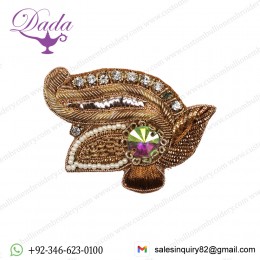 Golden Zardozi Patch with Bead-work