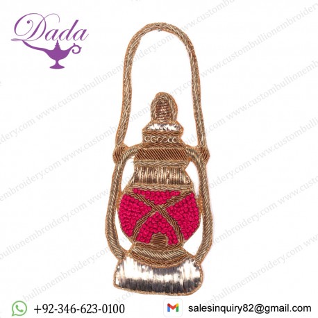 Lantern Zardozi Patch with Cut-Work