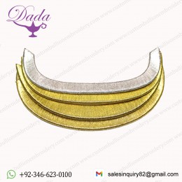 Hand Embroidery Visors Solid Gold And Silver Forage Peak