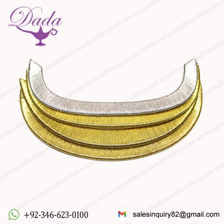 Hand Embroidery Visors Solid Gold And Silver Forage Peak