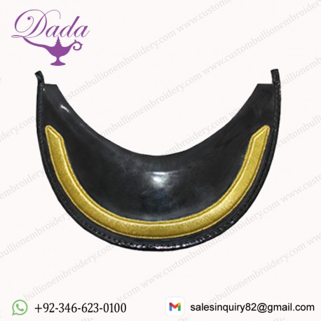 Hand Embroidery Visors Solid Gold Bar Cap Peak Supplier