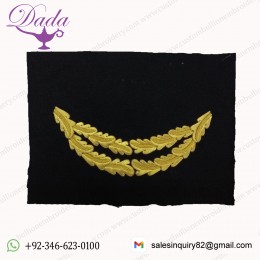 Officers Double Oakleaf Braid Uncut Cap Peak Gold on Black Felt British