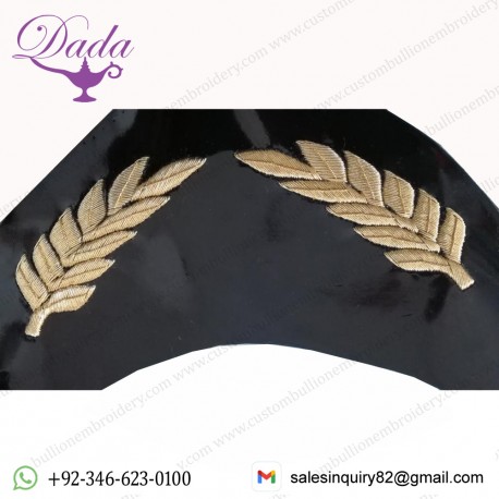 Saudi Gulf Hand Embroidered Peak Bullion Thread Patent Leather