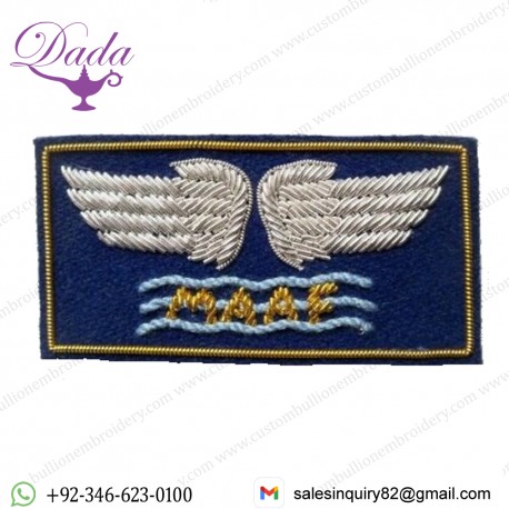 WW2,  Maaf (Mediterranean Allied Air Forces) Hand Embroidered With Gold And Silver Wire Bullion