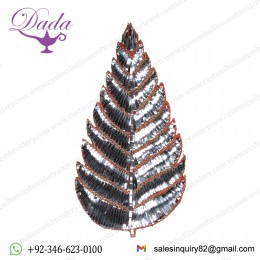Silver Leaf Patch with Zardozi work