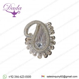 Silver Small Paisley Patch