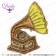 Zari-Embroidered Gramophone Patch
