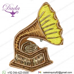 Zari-Embroidered Gramophone Patch