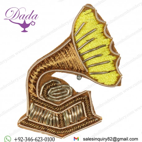 Zari-Embroidered Gramophone Patch