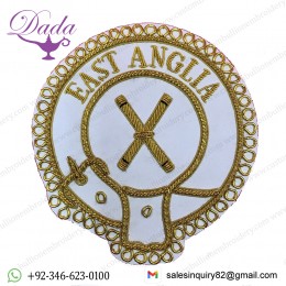 Mark Provincial Full Dress Apron Badge East Anglia Embroidered Apron Badge