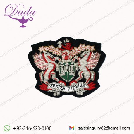 Exeter City Blazer Badge , Wire Gold Wire Crown Patches, Regis