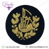 Gold piper major Bagpipe Arm Hand embroidery Blazer Badge
