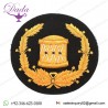 Insignia Badge - Hand embroidery blazer badge Gold Drum & Gold Wreath on Black
