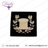 Insignia Badge - Hand embroidery blazer badge Silver Drum & Silver Thistles on Black