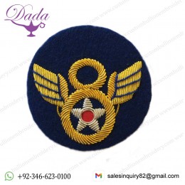 EIGHTH AIR FORCE WING Hand embroidered with silver and gold wire bullion  –  UK
