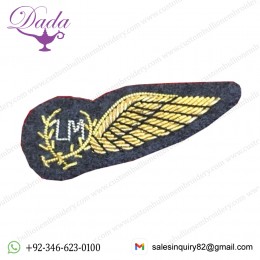 UK Bullion Badges Hand Embroidery Wings