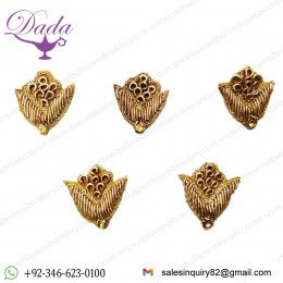 20mm Decorative Floral Golden Sequin Zardosi Work Indian Buty Saree Sewing Crafting Patch Applique 