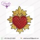 2020 fashion garment hand embroidery bullion patch heart shape embroidered badge