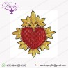 2020 fashion garment hand embroidery bullion patch heart shape embroidered badge