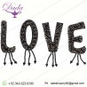 Beaded Letters Love Handmade Crystal Beading Fringe Patches for Clothes Applique