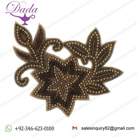 Beeds Work Antique Gold Patches