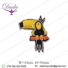 Brooch clothes bag accessories Indian silk hand-embroidered cartoon starling fun