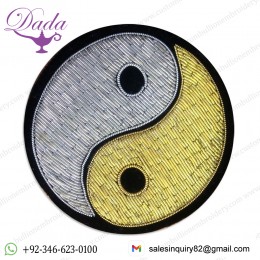 bullion brooch Supplier Custom Hand Embroidery India Bullion Silk Patch Metallic Wire Clothing Horse Badge