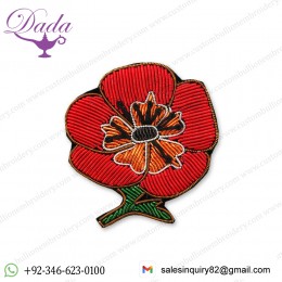 Bullion Hand embroidered Flower brooches  Fashion Bullion embroidered Flower brooches