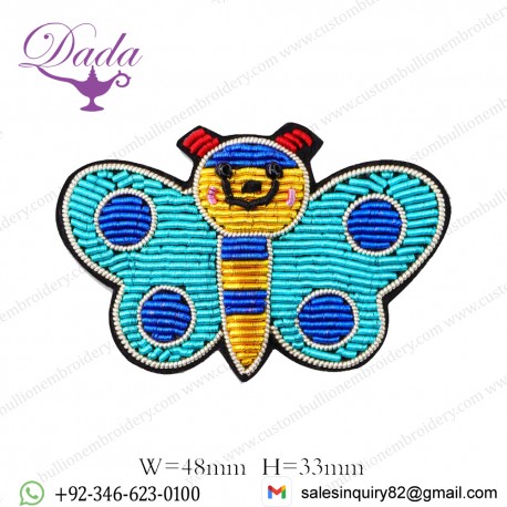 Butterfly brooch pin female Indian silk hand embroidery creative wild badge (2)