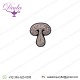 Button mushroom brooch Supplier Custom Hand Embroidery India Bullion Silk Patch Metallic Wire Clothing Horse Badge