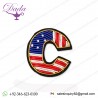 C letter Customized Bullion wire brooch pin hand embroidery brooch badges Bullion wire fashion jacket 