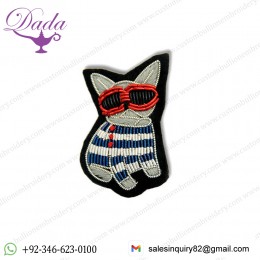 Cartoon Handmade India Bullion Wire Embroidery Patch for Brooch