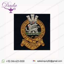 The Queen's Regiment Wire Blazer Badge