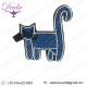 China Bullion Wire Hand Embroidery Cat brooch