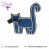China Bullion Wire Hand Embroidery Cat brooch