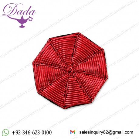 China Bullion Wire Hand Embroidery Democratic Pin brooch