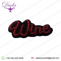 Red Bullion wire brooch Hand embroidered patches blazer crests handmade embroidery emblem