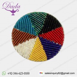 Coloured Bullion wire blazer badges Hand Embriodery Brooch