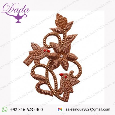 Copper zari patchwork