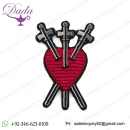 CORAZON-HERIDO brooch hand embroidey Indian silk badges china motif creative brooch decorative