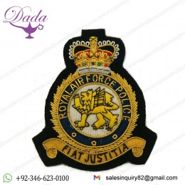 RAF  Police Royal Air Force Military Blazer Badge Wire Bullion Badge