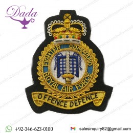 Royal Air Force Fighter Command RAF Military Blazer Badge Wire Bullion Badge