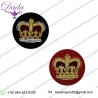Queen Crown Badge Silver or Gold Bullion Hand Embroidered